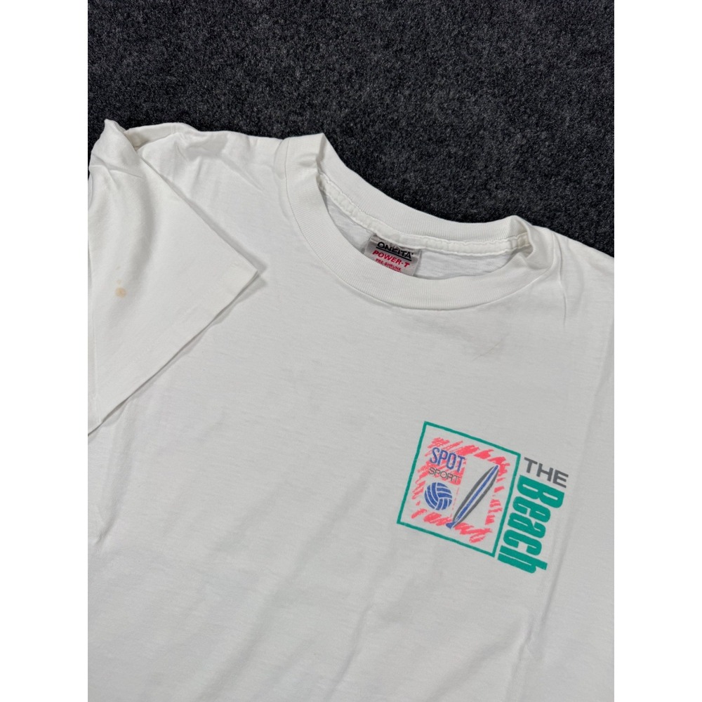 VTG 90s The Beach Europa Onetta Power-T Graphic T Shirt Large Made Jamaica